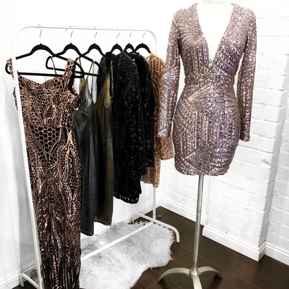 Sequin long off the shoulder dress - Picture 8 of 8